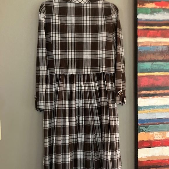 I. Magnin Abe Schrader 1960s 60s vintage summer dress suit in brown plaid - Picture 6 of 15